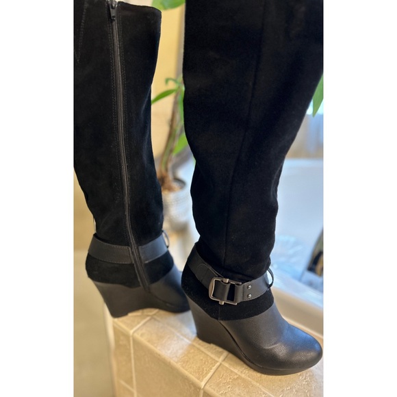 Leather Wedge Boots Bar III - Picture 3 of 6